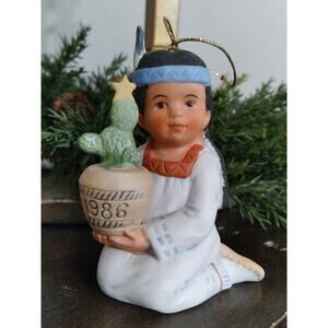 Vintage Sagebrush Kids Gregory Perillo Native American Ornament Christmas 1986